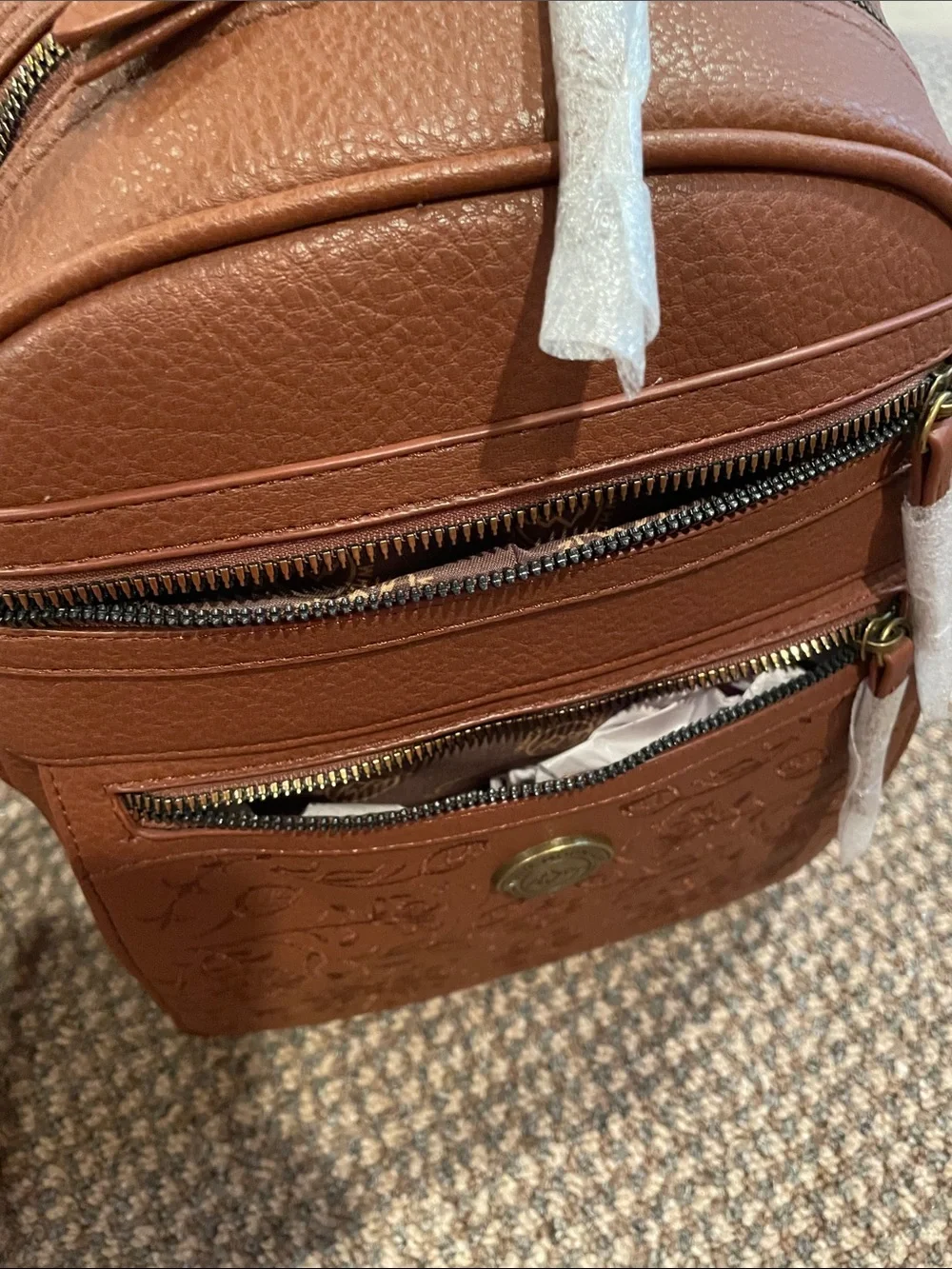 NWT Mini White Mountain Brown Leather Backpack Purse